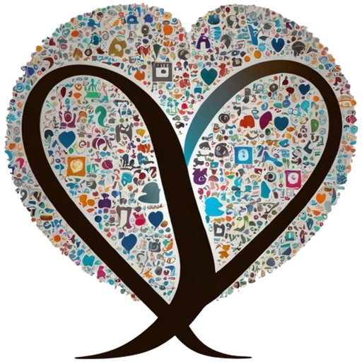 Focused Care Psychology heart and tree logo containing many symbols